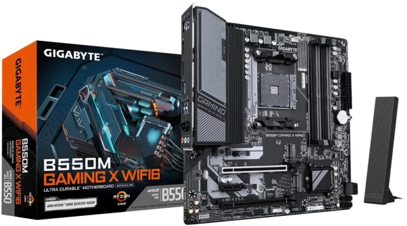 GIGABYTE B550M GAMING X WIFI6 AM4 AMD B550 Micro ATX Motherboard - Featured Image