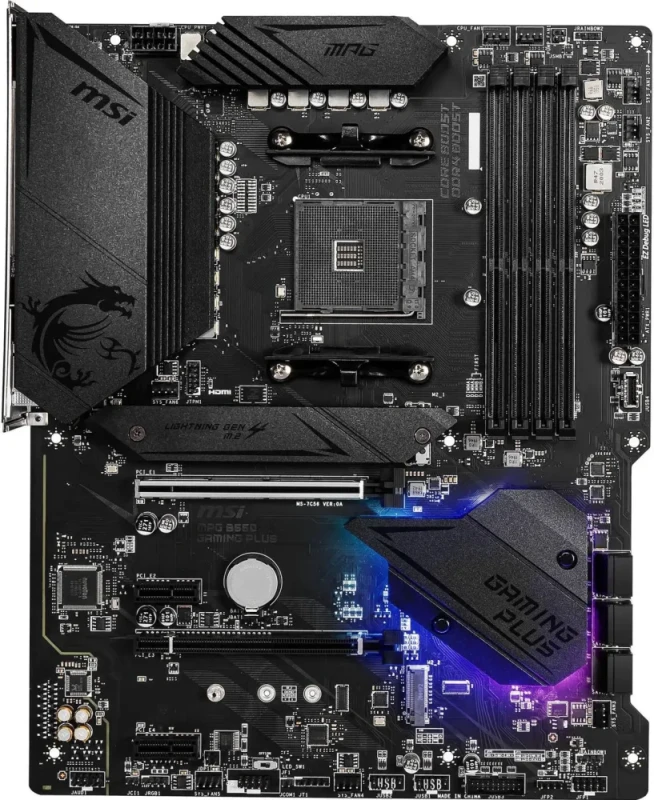 MSI MPG B550 GAMING PLUS AM4 AMD B550 USB 3.0 ATX AMD Motherboard - Featured Image