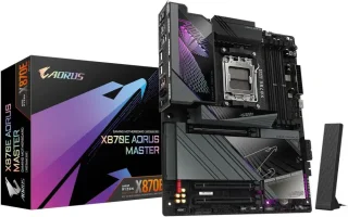 GIGABYTE X870E AORUS MASTER AM5 LGA 1718, ATX, DDR5, 4x M.2, PCIe 5.0, USB4, Wi-Fi 7, 5GbE LAN, EZ-Latch, 5-Year Warranty