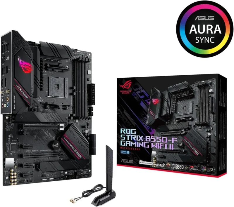 Asus ROG Strix B550-F Gaming WiFi II AMD AM4 (3rd Gen Ryzen) ATX Gaming Motherboard (PCIe 4.0,WiFi 6E, 2.5Gb LAN, BIOS Flashback, HDMI 2.1, Addressable Gen 2 RGB Header and Aura Sync) - Featured Image