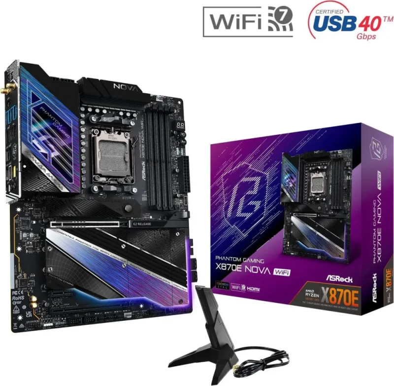 ASRock X870E NOVA WIFI AM5 AMD X870E ATX Motherboard - Featured Image