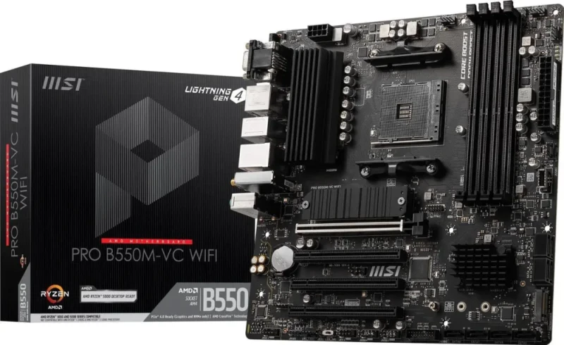 MSI PRO PRO B550M-VC WIFI AM4 AMD B550 MATX AMD Motherboard - Featured Image