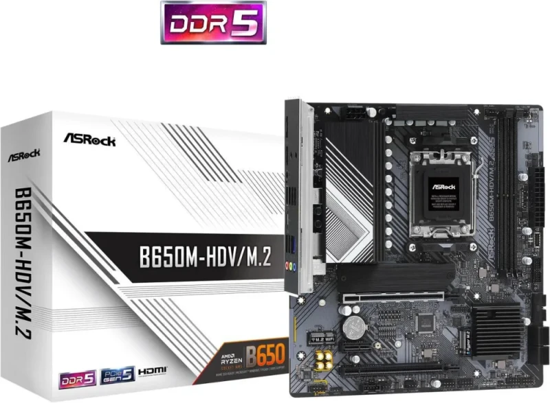 ASRock B650M-HDV/M.2 Socket AM5 Ryzen 7000 Micro ATX Motherboard - Featured Image