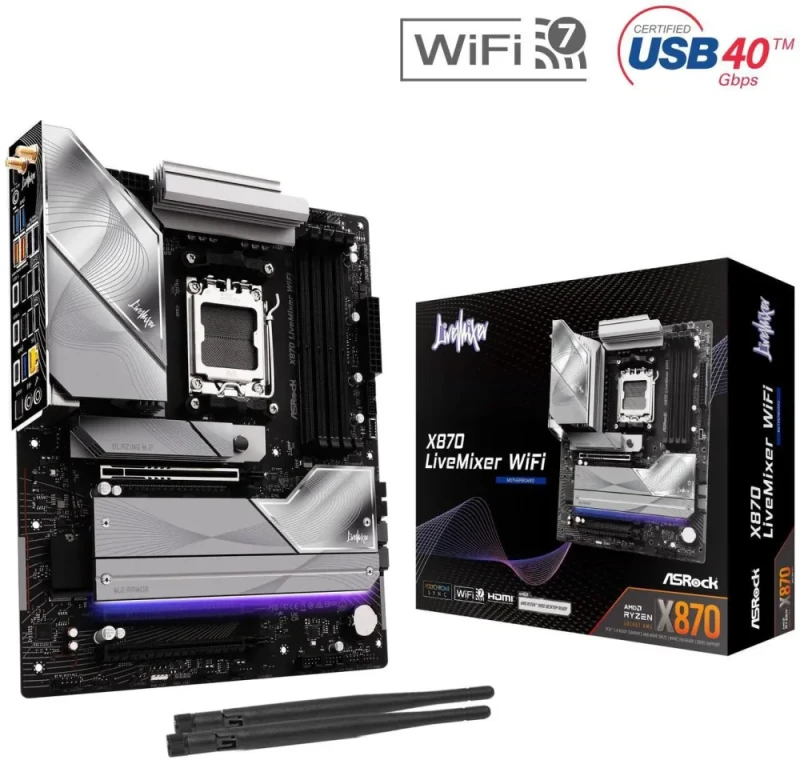 ASRock X870 LiveMixer WiFi AM5 AMD X870 ATX Motherboard - Featured Image