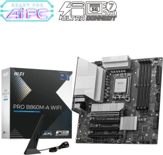 MSI PRO B860M-A WIFI LGA 1851 Intel B860 SATA 6Gb/s DDR5 PCI-E x16 slot M.2 Thunderbolt4 5Gbps LAN Wi-Fi 7 Micro ATX Motherboard