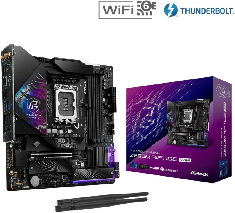 ASRock Z890M Riptide WiFi LGA 1851 Intel Z890 Micro ATX Motherboard - Featured Image