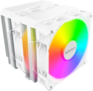 MONTECH NX600 ARGB Dual-Tower CPU Air Cooler with 6 Heatpipes & Premium Top Cover | Intel LGA1700 / 1851 & AMD AM5 Support | White