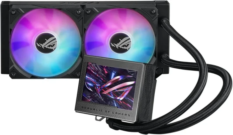 ASUS ROG Ryujin III 240 ARGB all-in-one liquid CPU cooler with 240mm radiator. Asetek 8th gen pump, 2x magnetic 120mm ARGB fans (Daisy Chain design), 3.5” LCD display - Featured Image