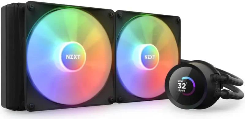 NZXT Kraken RGB 280mm - RL-KR280-B1 - AIO RGB CPU Liquid Cooler - LCD Display - 2 x F140RGB Core Fans Radiator Fans Black LGA 1851/1700 & AMD AM5 Compatible - Featured Image