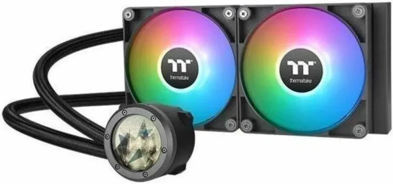 Thermaltake TH240 V2 Ultra ARGB Sync/AlO Liquid Cooler /ARGB Fan 120*2/PWM 500~1500rpm/Water Block 2.1" LCD/Black, CL-W383-PL12SW-A - Featured Image
