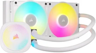 CORSAIR iCUE LINK TITAN 240 RX RGB Liquid CPU Cooler - White - RX120 RGB Fans - Fits Intel LGA 1851/1700, AMD AM5/AM4 - iCUE LINK System Hub Included