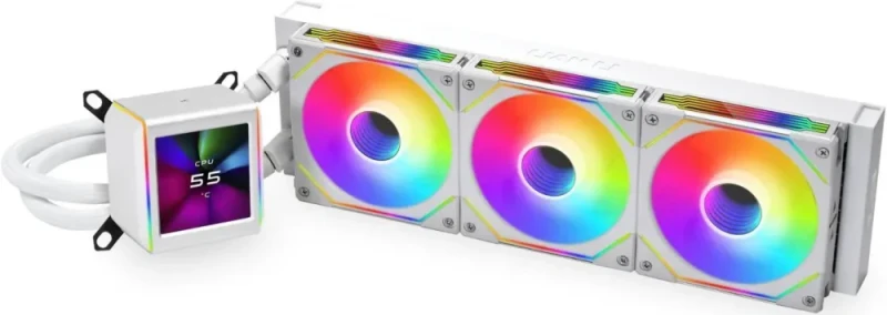 LIAN LI Galahad II LCD SL-INF 360 White Liquid Cooler, Intel LGA 1851/1700/1200 & AMD AM5/AM4 Compatible - GA2ALCD36INW - Featured Image