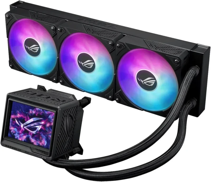 ASUS ROG RYUYJIN III 360 ARGB EXTREME all-in-one AIO CPU liquid cooler, AMD Ryzen 9000 & Intel® Core™ Ultra Ready, Asetek Gen8 V2 pump; high airflow & static pressure magnetic fans; customizable 3.5" - Featured Image