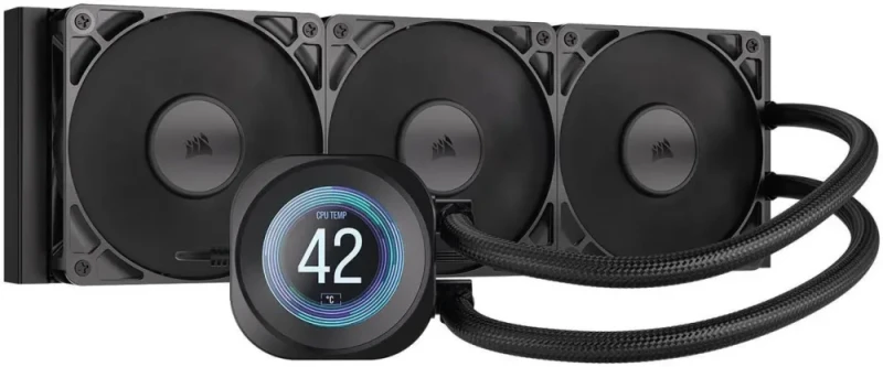 CORSAIR NAUTILUS 360 RS LCD Liquid CPU Cooler – 2.1" IPS LCD Screen  – RS120 Fans – 360mm Radiator – Fits Intel® LGA 1851/1700, AMD®  AM5/AM4 – Simple Daisy-Chain Connections - Featured Image