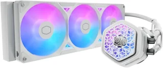 Cooler Master Atmos II 360 White VRM Fan FreeForm 2.0  AIO CPU Liquid Cooler, VRM Fan, Dual Chamber Pump, 400mm Tubing, SickleFlow Edge 360 ARGB PWM, R9|Ultra 9, AMD Ryzen AM5, Intel LGA 1851 Platform