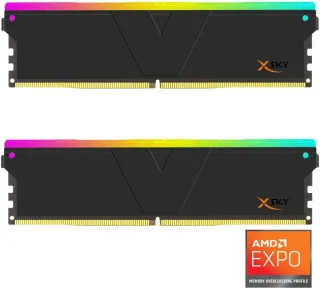 V-COLOR Manta XSky DDR5 32GB (2x16GB) 6000MHz CL30 1.25V SK Hynix IC RGB Gaming Desktop Memory Module Black, for AMD EXPO TMXSAL1660830KWK
