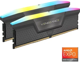 CORSAIR Vengeance RGB 32GB (2 x 16GB) 288-Pin PC RAM DDR5 6000 (PC5 48000) XMP 3.0 AMD EXPO Desktop Memory Model CMH32GX5M2B6000Z30K