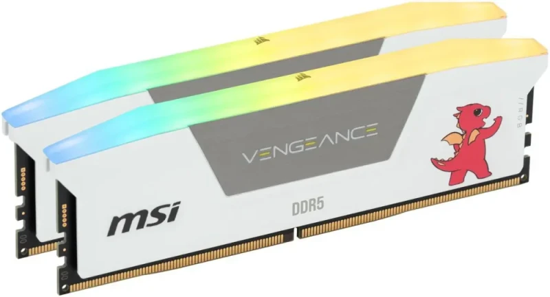 CORSAIR Vengeance RGB 32GB (2 x 16GB) 288-Pin PC RAM DDR5 6000 (PC5 48000) Custom Lab Lucky White Desktop Memory Model CMH32GX5M2N6000Z36-MSI - Featured Image