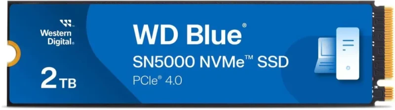 Western Digital 2TB WD Blue SN5000 NVMe SSD, PCIe Gen 4.0, up to 5,150 MB/s Read Speeds Internal Solid State Drive (SSD) WDS200T4B0E - Featured Image