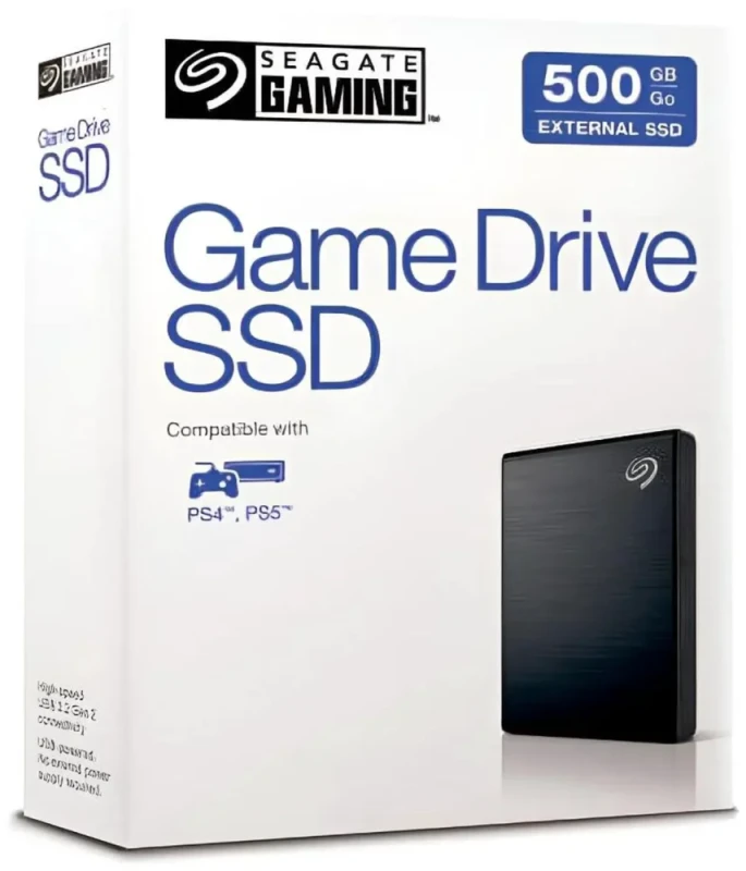 Seagate Game Drive 500GB External Solid State Drive, for PS4 and PS5- Black (STKG500406) - Featured Image