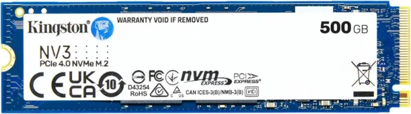 Kingston NV3 M.2 2280 500GB PCIe 4.0 x4 NVMe Internal Solid State Drive (SSD) SNV3S/500G up to Up to 6000 MB/s - Featured Image