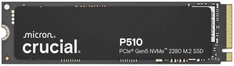 Crucial P510 1TB Gen5 NVMe SSD, Up to 11,000 MB/s, PCIe 5.0 M.2 2280 SSD, Internal Solid State Drive, Compatible with Laptop, CT1000P510SSD8 - Featured Image