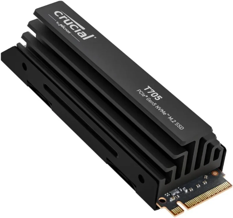 Crucial T705 2TB PCIe Gen5 NVMe M.2 SSD with Heatsink  - Up to 14,500 MB/s - Game Ready - Internal Solid State Drive (PC) - +1mo Adobe CC - CT2000T705SSD5 - Featured Image