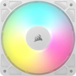 CORSAIR RS120 ARGB PWM 120mm Fan - White - Simplified Control - Daisy-Chain 4-Pin PWM and +5V ARGB Connections - Concentrated AirGuide Cooling - Magnetic Dome Bearing
