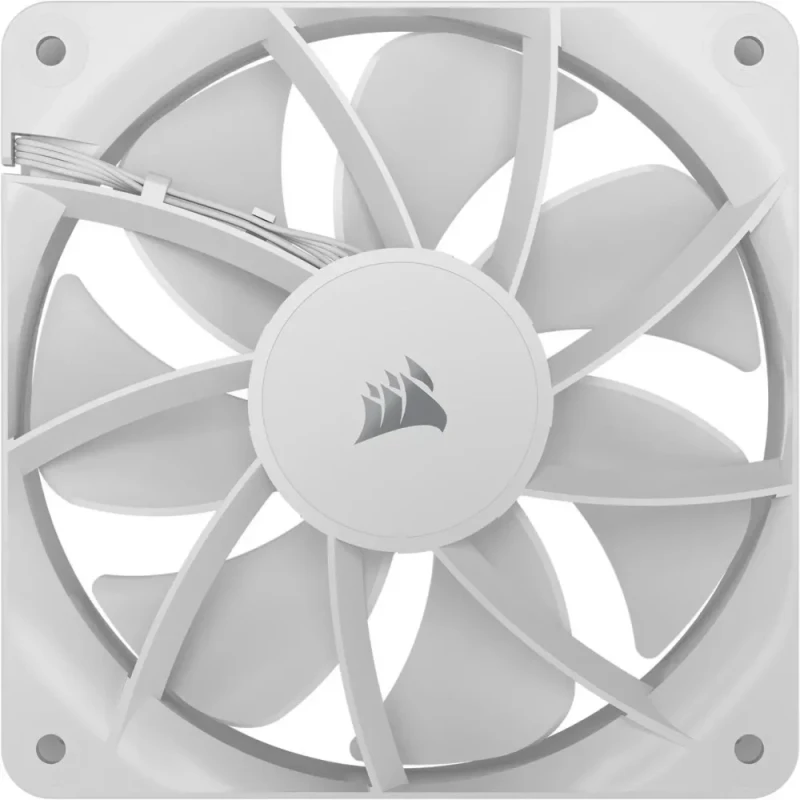CORSAIR RS120 PWM 120mm Fan - White - Simplified Control - Daisy-Chain 4-Pin PWM Connection - Concentrated AirGuide Cooling - Magnetic Dome Bearing - Featured Image