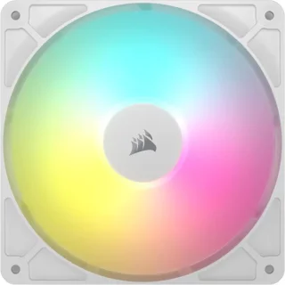 CORSAIR RS140 ARGB PWM 140mm Fan - White - Simplified Control - Daisy-Chain 4-Pin PWM and +5V ARGB Connections - Concentrated AirGuide Cooling - Magnetic Dome Bearing
