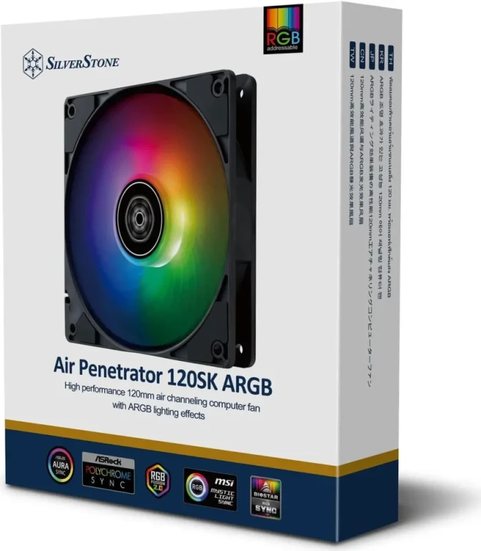 Silverstone Air Penetrator 120SK ARGB High performance 120mm air channeling computer fan with ARGB lighting effects - Featured Image