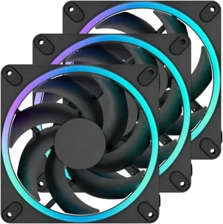 Fractal Design Momentum 14 RGB PWM Black 140 mm ARGB LED FDB (Fluid Dynamic Bearing) PC Case Fan (3-pack)