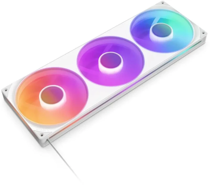 NZXT F SERIES RGB CORE 420MM WHITE SINGLE-FRAME RBG FAN UNIT - Featured Image