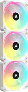 CORSAIR QX RGB Series, iCUE LINK QX120 RGB WHITE, 120mm Magnetic Dome RGB Fan, Starter  Kit