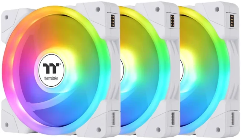 Thermaltake SWAFAN EX 12 ARGB PC Cooling Fan White, 3-Fan pcak, 500 ~ 2000 RPM, Magnetic Connection, Reversable Blades, sync with MB RGB software, CL-F169-PL12SW-A - Featured Image