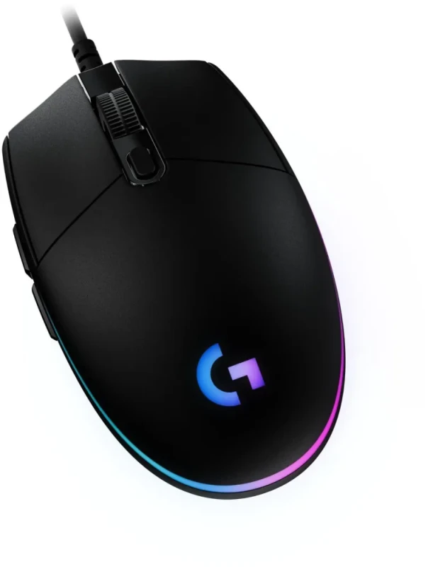 Logitech G203 Wired Gaming Mouse, 8,000 DPI, Rainbow Optical Effect LIGHTSYNC RGB, 6 Programmable Buttons, On-Board Memory, Screen Mapping, PC/Mac Computer and Laptop Compatible - Black - Featured Image