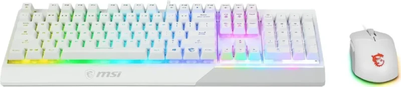 MSI Vigor GK30 Gaming Keyboard & GM11 Gaming Mouse Combo - Mechanical Membrane Switches, 6-Zone RGB, Water Repellent & Splash-Proof, 5000 DPI - White - Featured Image