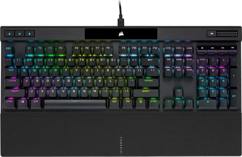 Corsair K70 RGB PRO Wired Mechanical Gaming Keyboard - Cherry MX RGB Red Linear Switches, 8,000Hz Hyper-Polling, PBT Double-Shot PRO Keycaps, Soft-Touch Palm Rest - Black - Featured Image