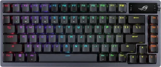ASUS ROG Azoth 75 Wireless DIY Custom Gaming Keyboard, OLED display, Gasket-Mount, Three-Layer Dampening, Hot-Swappable Pre-lubed ROG NX Snow Switches & Keyboard Stabilizers, PBT Keycaps, RGB