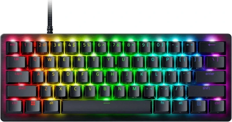 Razer Huntsman V3 Pro Mini 60% Esports Gaming Keyboard - Analog Optical Switches, Razer Snap Tap, Rapid Trigger, Adjustable Actuation, Dual-Purpose Mod Keys, Doubleshot PBT Keycaps - Black - Featured Image