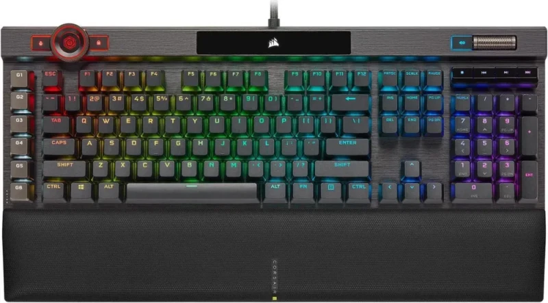 Corsair K100 RGB Optical-Mechanical Gaming Keyboard - Corsair OPX RGB Optical-Mechanical Keyswitches - AXON Hyper-Processing Technology for 4X Faster Throughput - 44-Zone RGB LightEdge - Featured Image