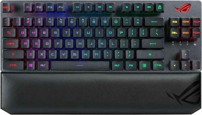 ASUS ROG Strix Scope RX TKL Wireless Deluxe - 80% Gaming Keyboard, Tri-Mode Connectivity (2.4GHz RF, Bluetooth, Wired), ROG RX Red Optical Mechanical Switches, PBT Keycaps, RGB, Wrist Rest, Black - Featured Image