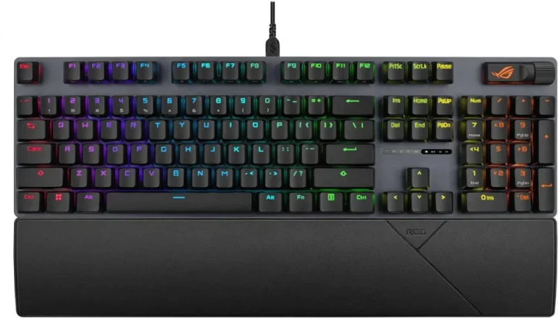 ASUS ROG Strix Scope II X 100% Gaming Keyboard, hot-swappable pre-lubed NX Snow V2 Mechanical switches, Multifunction Controls, PBT doubleshot keycaps, Silicone dampening Foam, and a Wrist Rest - Featured Image