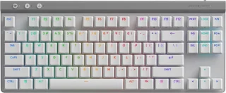 Logitech G515 LIGHTSPEED TKL Low Profile Wireless Gaming Keyboard - GL Red Linear Switches, LIGHTSYNC RGB, Thin Tenkeyless Design, PBT Keycaps - White