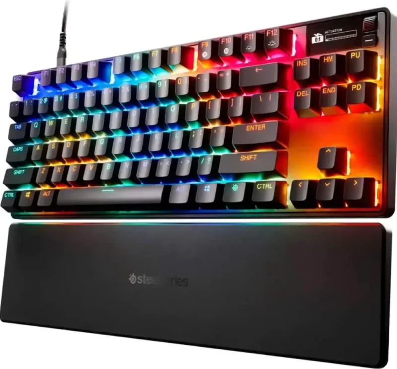 SteelSeries Apex Pro TKL Gen 3 OmniPoint 3.0 HyperMagnetic Switches, Adjustable Actuation, Rapid Trigger, Game-Ready Presets, Protection Mode, Rapid Tap/SOCD, OLED, RGB, PBT Keycaps, USB-C - Featured Image