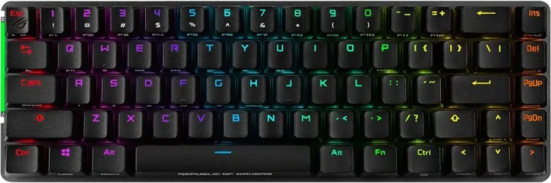 ASUS ROG Falchion NX 65% Wireless RGB Mechanical Gaming Keyboard - ROG NX Red Linear Switches, PBT Doubleshot Keycaps, Wired / 2.4G Hz, Touch Panel, Keyboard Cover Case, Macro Support - Black - Featured Image