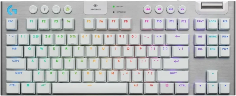 Logitech G915 X LIGHTSPEED TKL Wireless Mechanical Gaming Keyboard - GL Brown Tactile Switches, RGB Backlighting - White - Featured Image