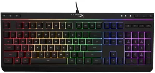 HyperX Alloy Core RGB - Membrane Gaming Keyboard, Comfortable Quiet Silent Keys with RGB LED Lighting Effects, Spill Resistant, Dedicated Media Keys, Compatible with Windows 10/8.1/8/7 - Black