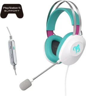 ASUS TUF GAMING H1 GEN II HATSUNE MIKU EDITION, Wired Gaming Headset with 40 mm ASUS Essence Drivers, Virtual 7.1 surround sound, TeamSpeak-certified Microphone, Lightweight 297-gram Design