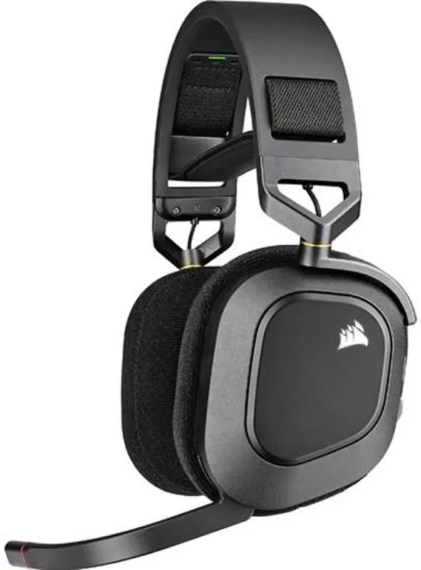 Corsair HS80 RGB WIRELESS Premium Gaming Headset with Dolby Atmos Audio (Low-Latency, Omni-Directional Microphone, 60ft Range, Up to 20 Hours Battery Life, PS5/PS4 Wireless Compatibility) Black - Featured Image